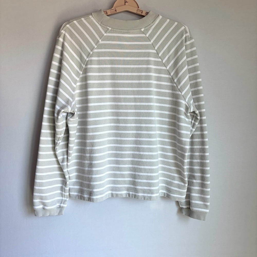 Lululemon Cotton French Terry Crew Sweatshirt Sz XL Stripe Vapor White EUC - Picture 11 of 14